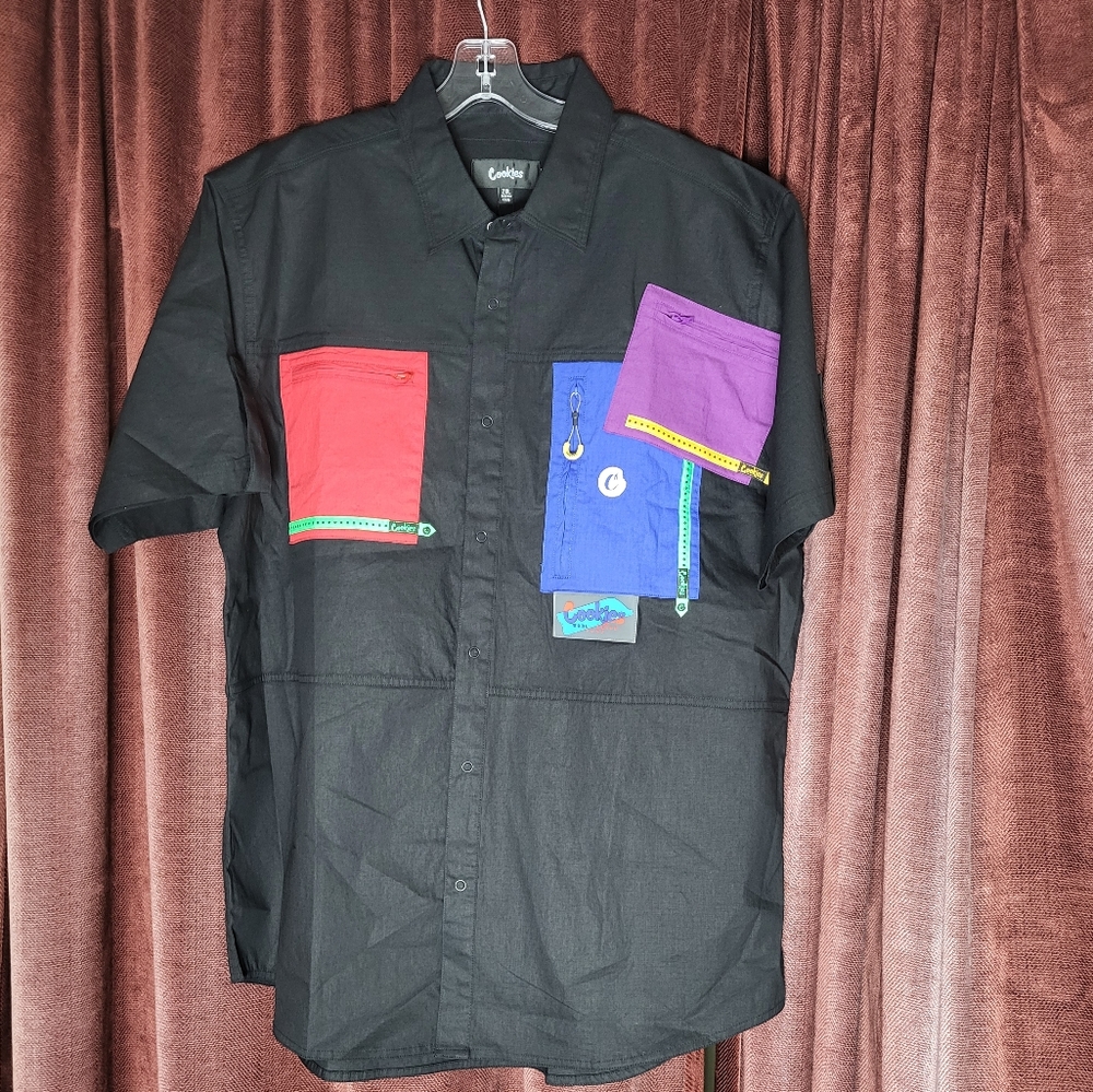 Cookies All Conditions Button-up Short Sleeve Men's Size 2XL